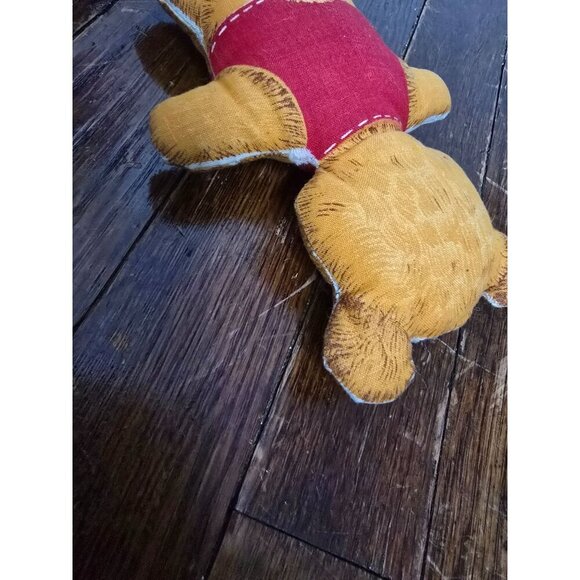 Vintage Handmade Miniature 6" Plush Stuffed Teddy Bear Christmas Vest - Picture 6 of 9